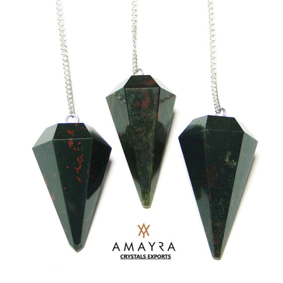 Gemstone Natural Blood Stone Dowser Pendulums