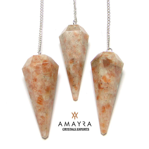 Gemstone Natural Sun Stone Dowser Pendulums