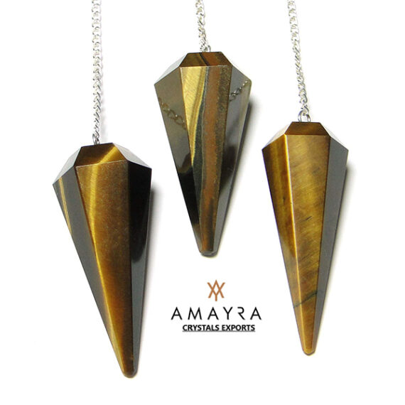 Gemstone Natural Tiger Eye Dowser Pendulums