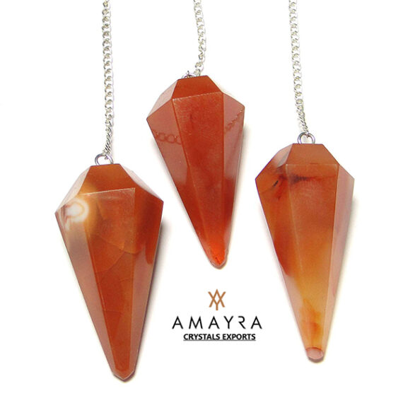 Gemstone Natural Carnelian Dowser Pendulums