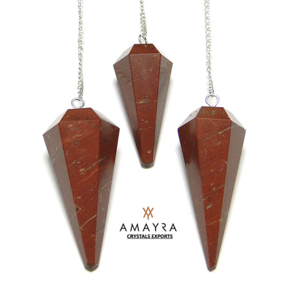 Gemstone Natural Petrified Wood Stone Dowser Pendulums