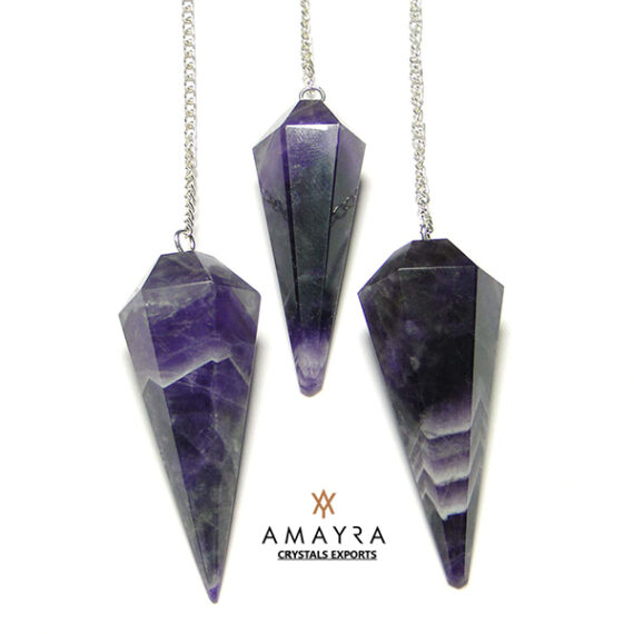 Gemstone Natural Amethyst Dowser Pendulums