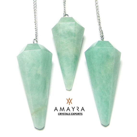 Gemstone Natural Amazonite Dowser Pendulums