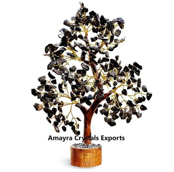 Black Tourmaline 300 Beads Wooden Base Trees