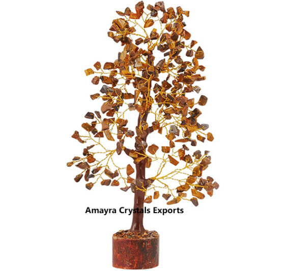 Tiger Eye 300 Beads Wooden Base Trees
