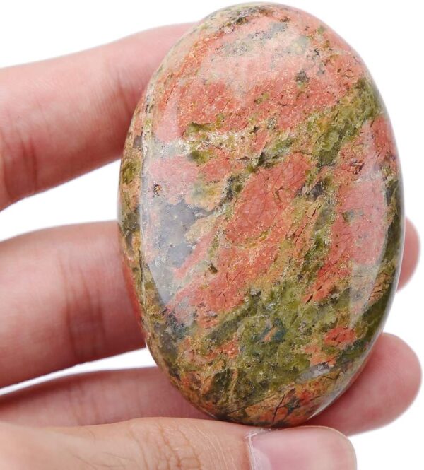 Gemstone Unakite Palm Stone - Image 5
