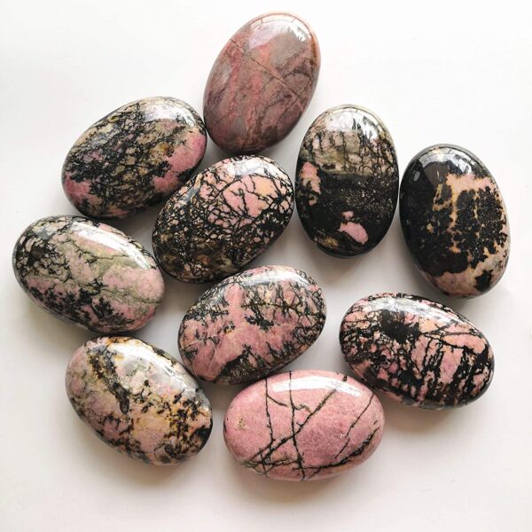 Gemstone Rhodonite Palm Stone - Image 6