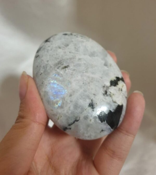 Gemstone Rainbow Moonstone Palm Stone - Image 6