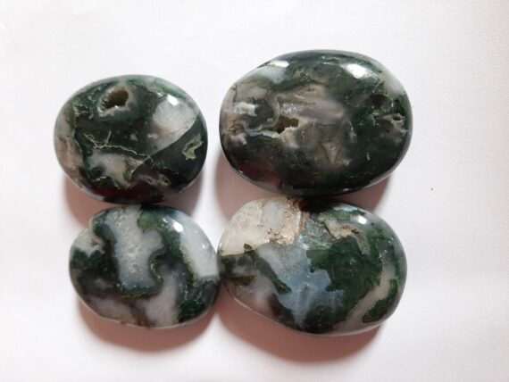 Gemstone Moss Agate Palm Stone