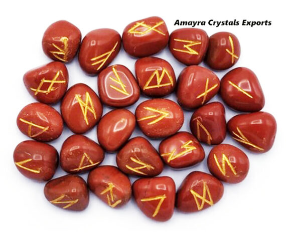 Gemstone Red Jasper Tumbled Rune Sets