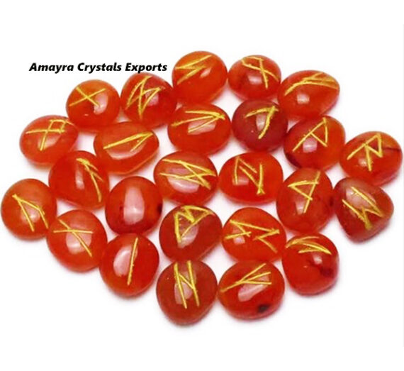 Gemstone Red Carnelian Tumbled Rune Sets