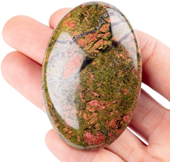 Gemstone Unakite Palm Stone