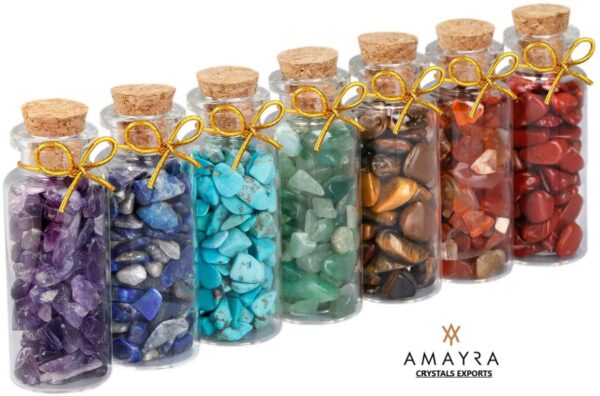 7 Chakra Crystal Chips Bottle Sets - Image 2