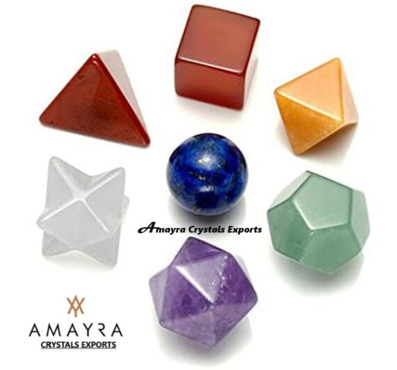 7 Chakra Crystal Platonic Solid Scared Geometry Sets