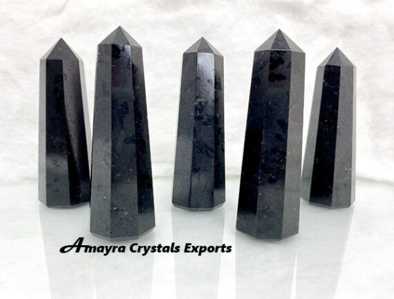 Gemstone Black Onyx  Six side Obelisk  Massager Wands