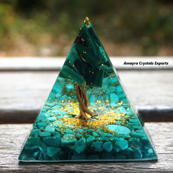 Orgonite Malachite Tree Of Life Pyramid
