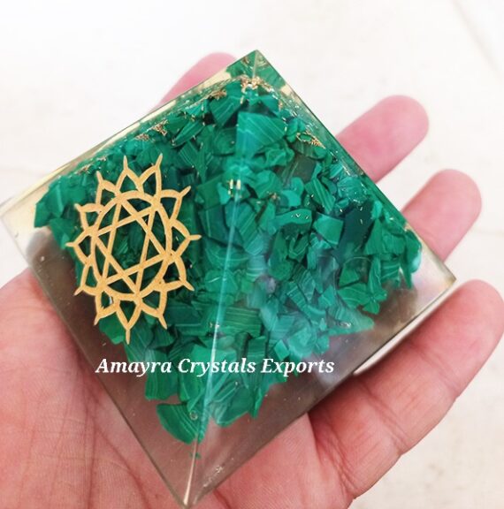 Orgone Malachite Chakra Pyramid
