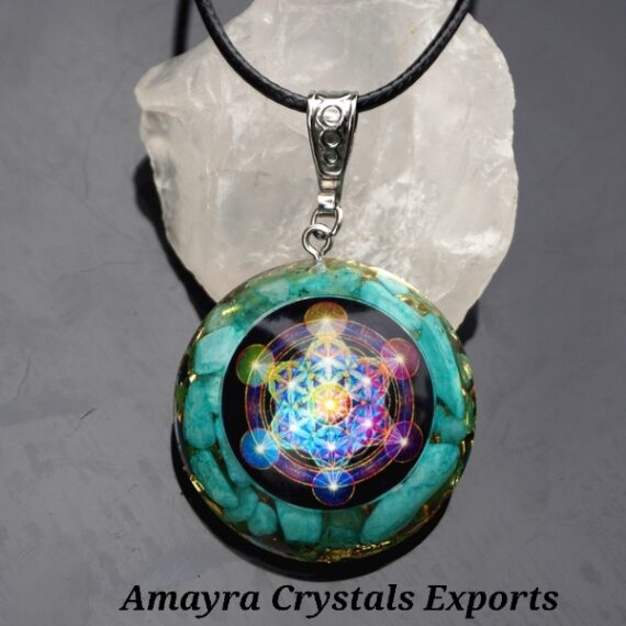 Orgone Amazonite Metatron Pendant