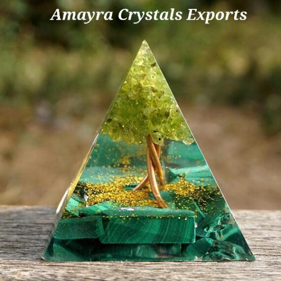 Orgone Malachite Peridot Tree Of Life Pyramid
