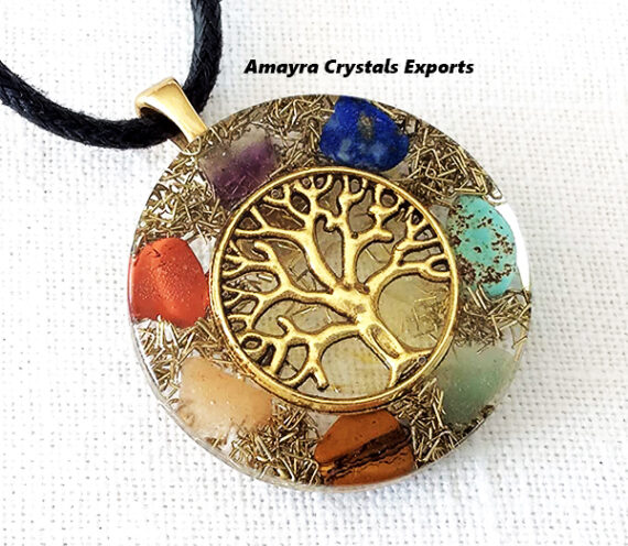 Orgone Seven Chakra Tree Of Life Pendant