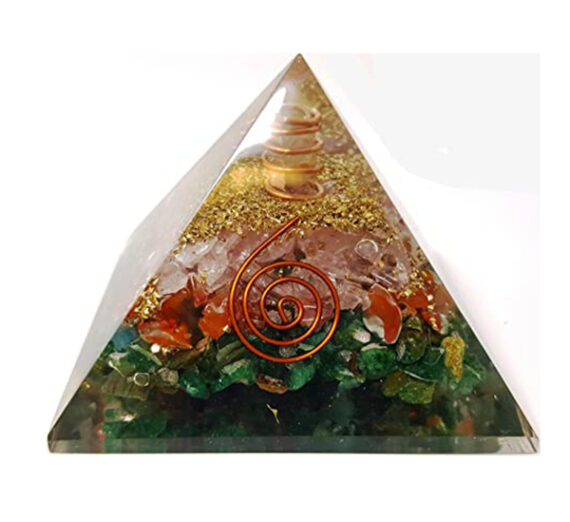 Orgone Green Aventurine Red Jasper Crystal Quartz Reiki Pyramid With Charge Crystal Point