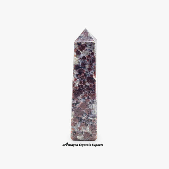 Gemstone Garnet Six side Obelisk  Massager Wands