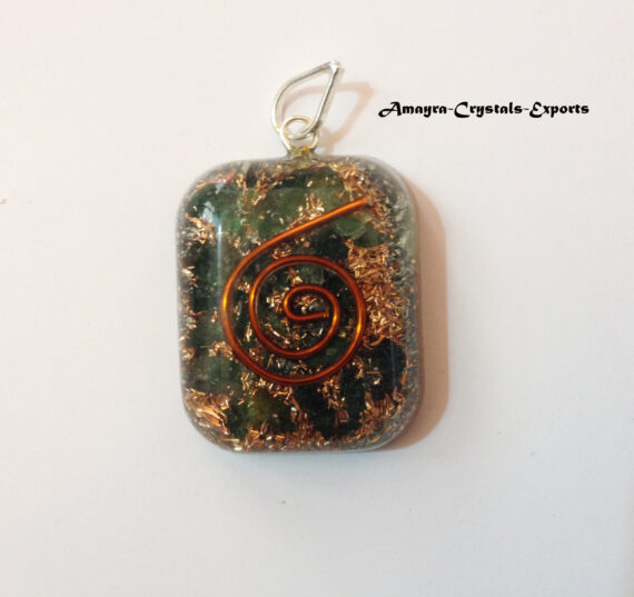 Orgone Green Jade Reiki Round Square Shape Pendant