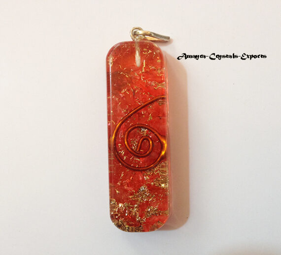Orgone Red Onyx Reiki Pipe Pendant