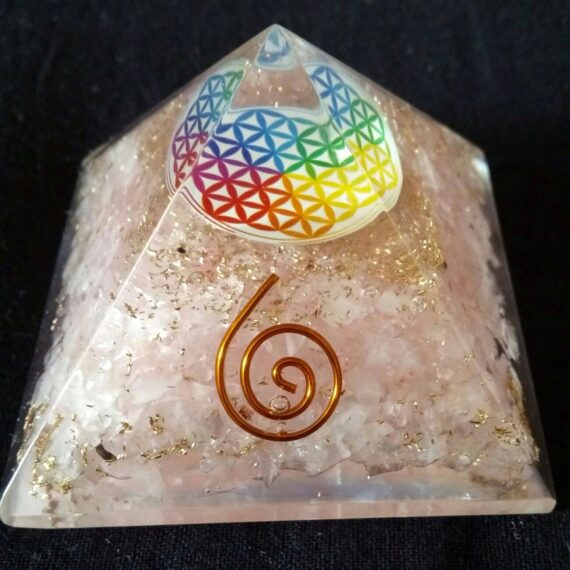 Orgone Crystal Quartz Reiki Flower Of Life Pyramid
