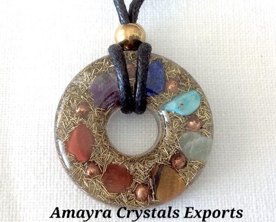 Orgone Seven Chakra Donut Shaped Pendant