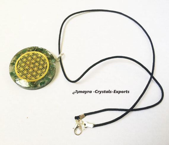 Orgone Green Aventurine Flower Of Life Pendant