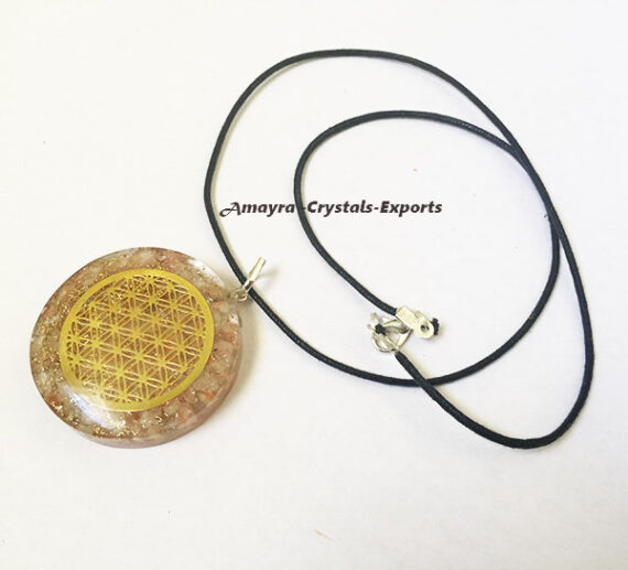 Orgone Crystal Quartz Flower Of Life Pendant