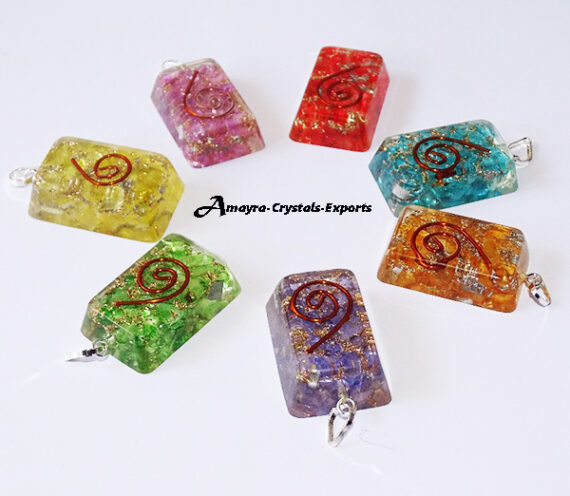 Orgone Chakra Onyx Reiki Square Shaped Pendant