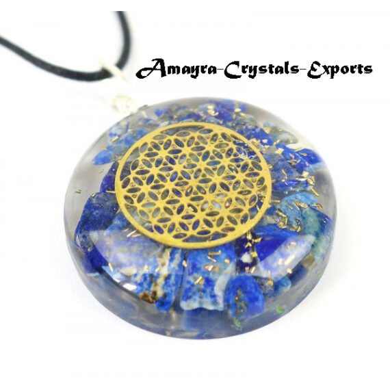 Orgone Lapis Lazuli Flower Of Life Pendant