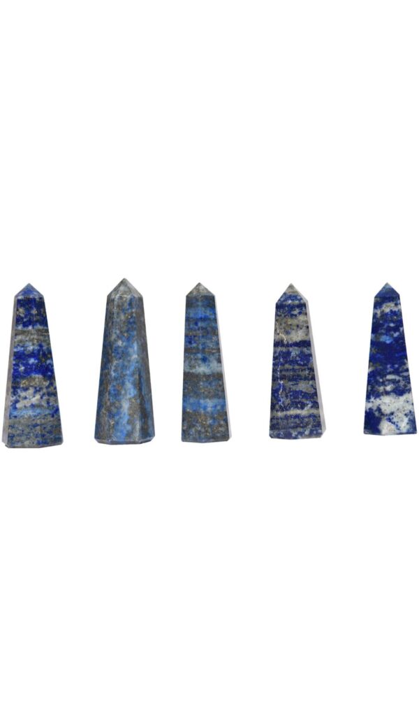 Gemstone Lapis Lazuli Obelisk Six Side Faceted  Massager Wands - Image 3