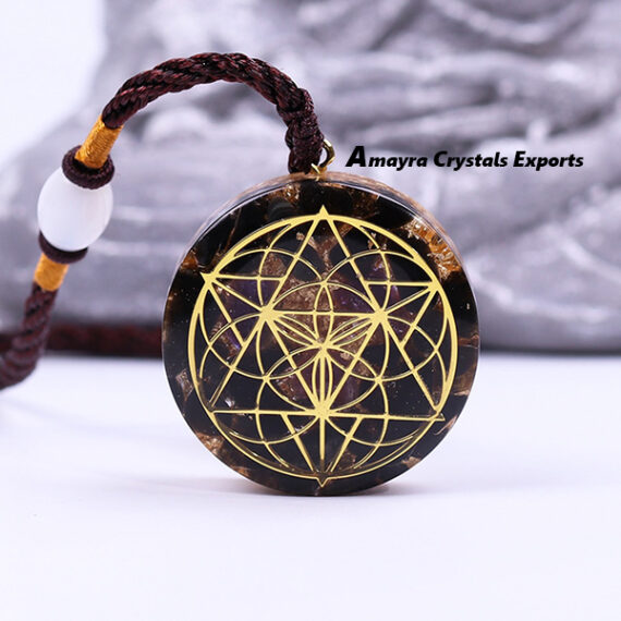 Orgone Black Tourmaline Sacred Geometry Pendant