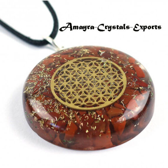 Orgone Red Jasper Flower Of Life Pendant