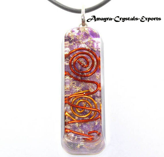 Orgonite Amethyst Chocolate Reiki Pendant