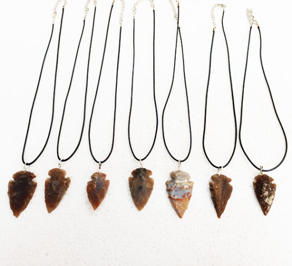 Fancy Jasper Agate Arrowhead Pendants