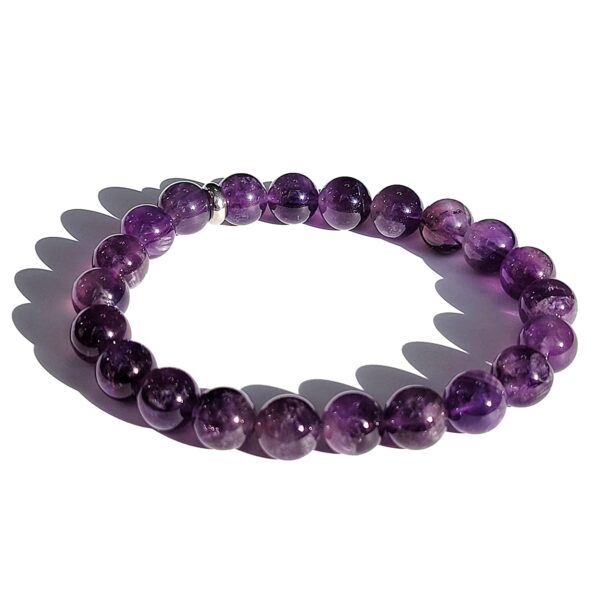 Amethyst Elastic Beads Bracelet - Image 2