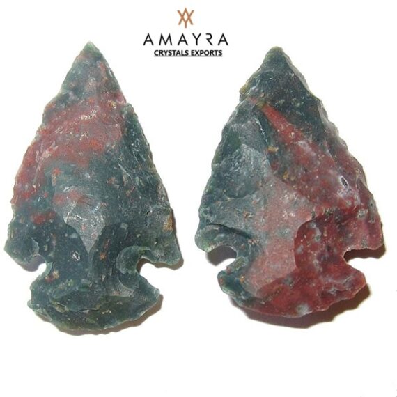 Blood Stone 2 inch Carved Arrowhead