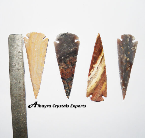 Fancy Jasper 4 Inch Agate Arrowheads