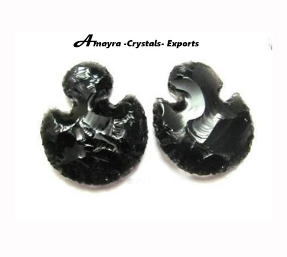 Black Obsidian Duck Shaped Arrowheads