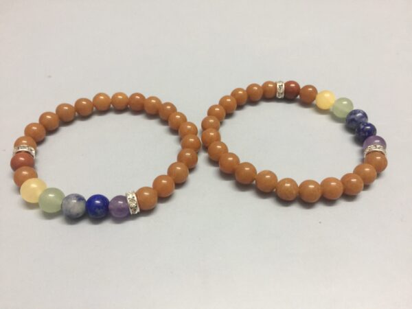 Red Aventurine Chakra Elastic Beads Bracelet - Image 2