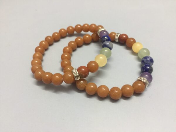 Red Aventurine Chakra Elastic Beads Bracelet - Image 4