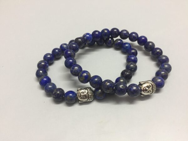 Lapis Lazuli Buddha Elastic Beads Bracelet - Image 2