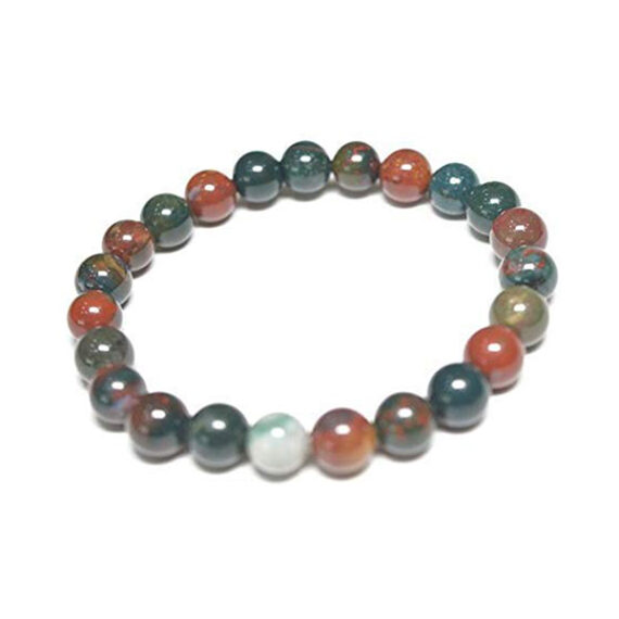 Blood Stone Elastic Beads Bracelet