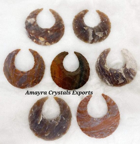 Fancy Jasper Moon Shaped Arrowheads