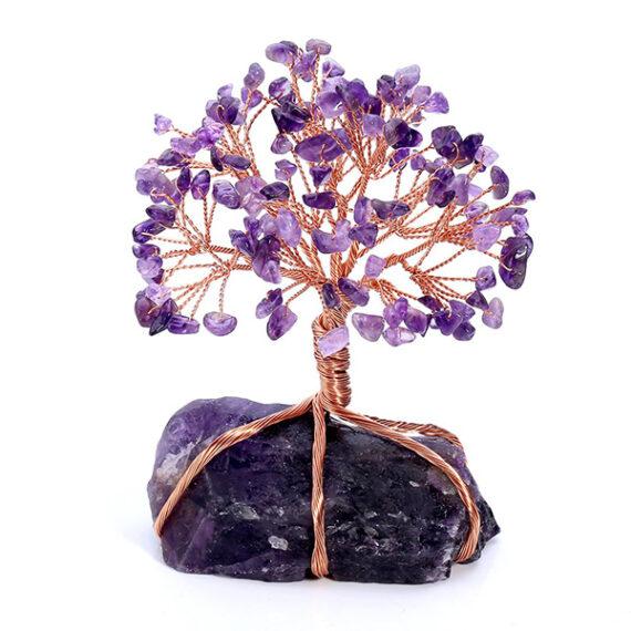 Amethyst 300 Beads Tree With Amethyst Rough Base