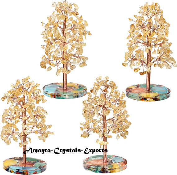 Citrine 500 Beads Tree With Orgone Coaster Base